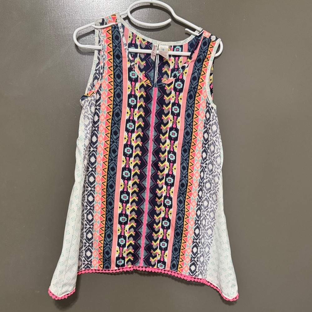 Colorful Patterned Kids Tank Top